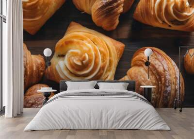  Sweet pastry food breakfast croissant snack bakery  Wall mural