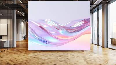 Abstract  Iridescent  Flowing  Shapes  Background Wall mural