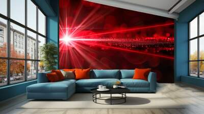 Abstract red laser beam on dark background with dynamic light effects showcasing futuristic and high-tech design
 Wall mural