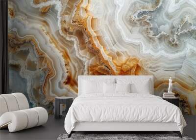 Captivating Agate Geode Abstraction in Neutral Tones Wall mural