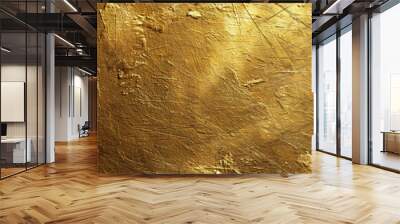 gold texture background, gold wall surface shiny metalic background,Gold foil leaf texture,gold rought grunge,  banner, copy space Wall mural