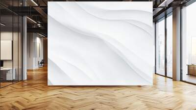 Minimalist abstract white crumpled texture background with soft folds and shadows
 Wall mural