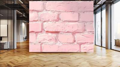 pastel pink brick wall background,banner, copy space Wall mural