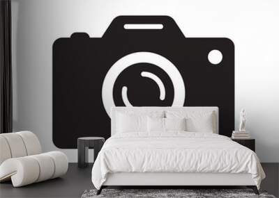 Photo camera vector icon. Camera icon. Flat photo camera . Photography symbol. Good for website design, web button, mobile app. Vector illustration Wall mural