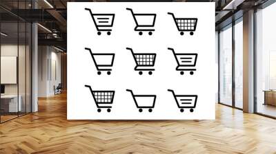 Shopping Cart Icon. Shopping cart illustration for web, mobile apps. Shopping cart trolley icon vector. Trolley icon Wall mural