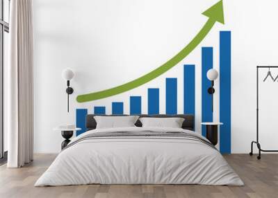 vector bar chart illustration, business graph. data growth diagram Wall mural