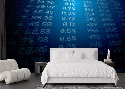 stock market figures on a background Wall mural