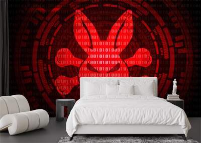 Abstract background Bad rabbit Bad rabbit ransomware malware virus threat. Vector illustration KRACK in wifi cyber security infographic concept. Wall mural