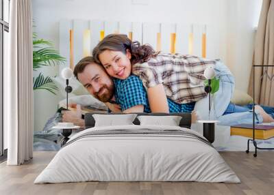 couple spending time at home Wall mural