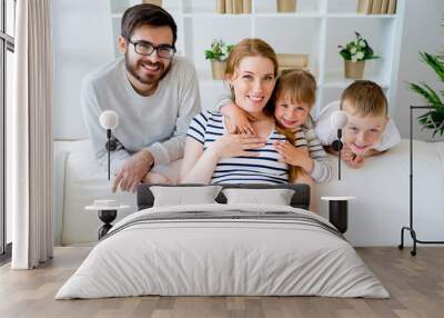 Family with pregnant mother Wall mural