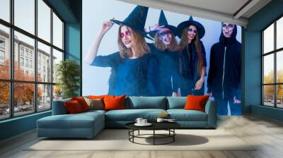 People in halloween costumes Wall mural