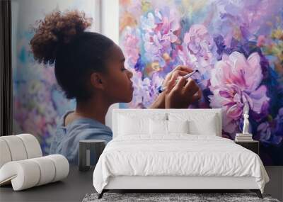 artist painting on canvas creative artwork Wall mural