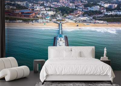 Bournemouth looking at the City, Pier and beach Wall mural