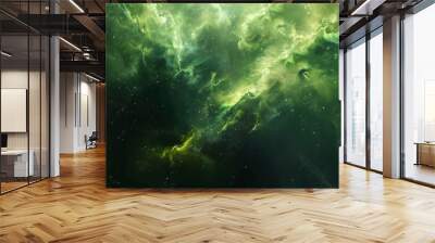 Green space nebula astronomy background Wall mural