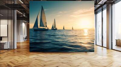 Serene Sailing at Sunset Wall mural