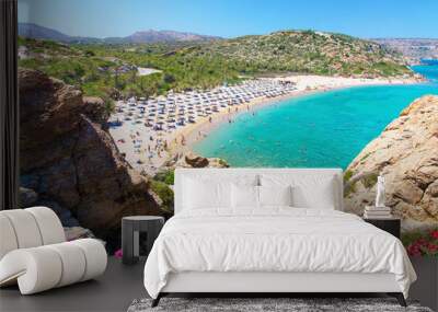 A view of the beach at Vai, Crete, Greece Wall mural