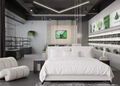 Cannabis Marijauana dispensary open floorpan  Wall mural