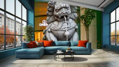 chinese lion statue Wall mural