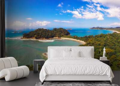 Aerial view of a beach in the Manuel Antonio National Park, Costa Rica Wall mural