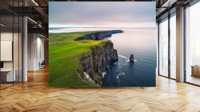 Aerial view of the scenic Cliffs of Moher in Ireland Wall mural