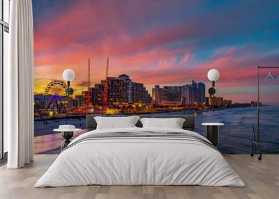 Colorful sunset above Daytona Beach, Florida Wall mural