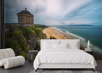 Mussenden Temple located on high cliffs near Castlerock in Northern Ireland Wall mural