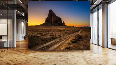 Sunset above Shiprock in New Mexico Wall mural