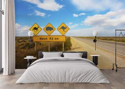 Australian Animals Road Sign Wall mural