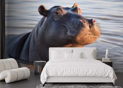 proud hippo Wall mural