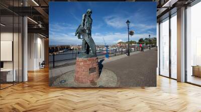 The Statue of the Ancient Mariner at Watchet Wall mural