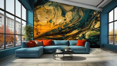 Water and oil mixing Wall mural