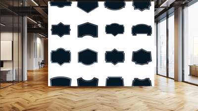 Set of vector labels shapes with light borders Wall mural