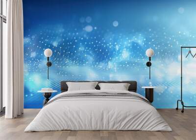 Light blue abstract neutral glowing backround for digital technology and medical science Wall mural