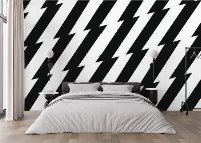 Black and white seamless lighting pattern Wall mural