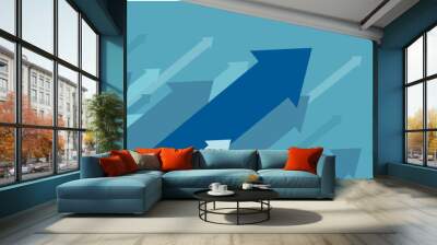 Rising financial economic costs blue arrows vector pattern copy space Wall mural