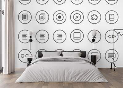 Vector thin icons set. Simple line icons. Ultra thin. Volume 12 Wall mural