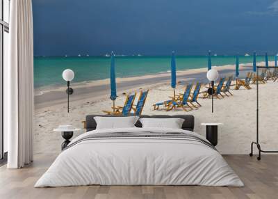 Beach lounge chairs Wall mural