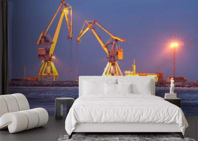 Industrial sea port Wall mural