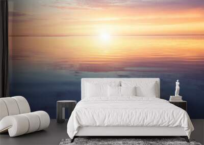 Scenic ocean sunset over the calm water surface Wall mural