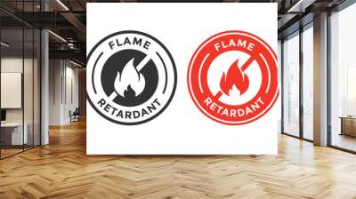 Flame retardant badge logo. Suitable for product label and fabric information sign Wall mural