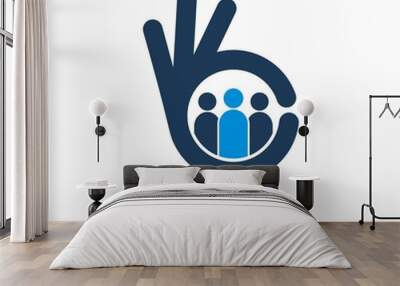 Good people logo design template. Suitable for business, social and hand symbol Wall mural