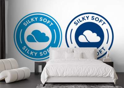 Silky soft with cloud logo badge template. Suitable for information and product label Wall mural