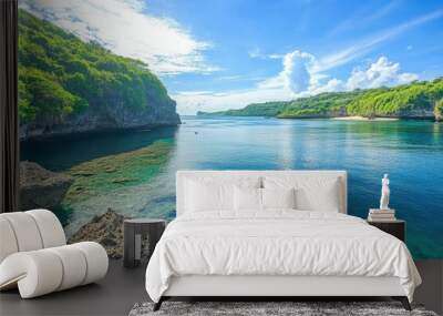 Breathtaking Beach Scene with Crystal Clear Water Wall mural