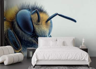 Close-Up View of a Bee with Detailed Features Wall mural