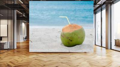 coconut cocktail, seashore Wall mural