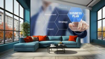 Consultant presenting business plan strategy for companies and i Wall mural