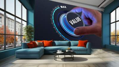 increase value business or finance concept. growth and performance development. Wall mural