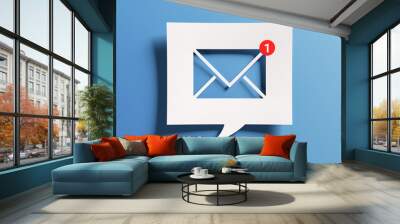 new email notification concept for business e-mail communication and digital marketing. inbox receiv Wall mural