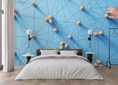 social media networking. network with members connected with each other. group of people. communicat Wall mural