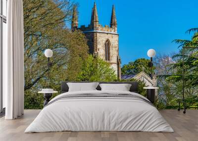 A view towards the church of Canons Ashby Priory, UK in summertime Wall mural